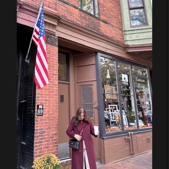 Abercrombie & Fitch Burgundy Tailored Top Coat - Picture 6 of 9